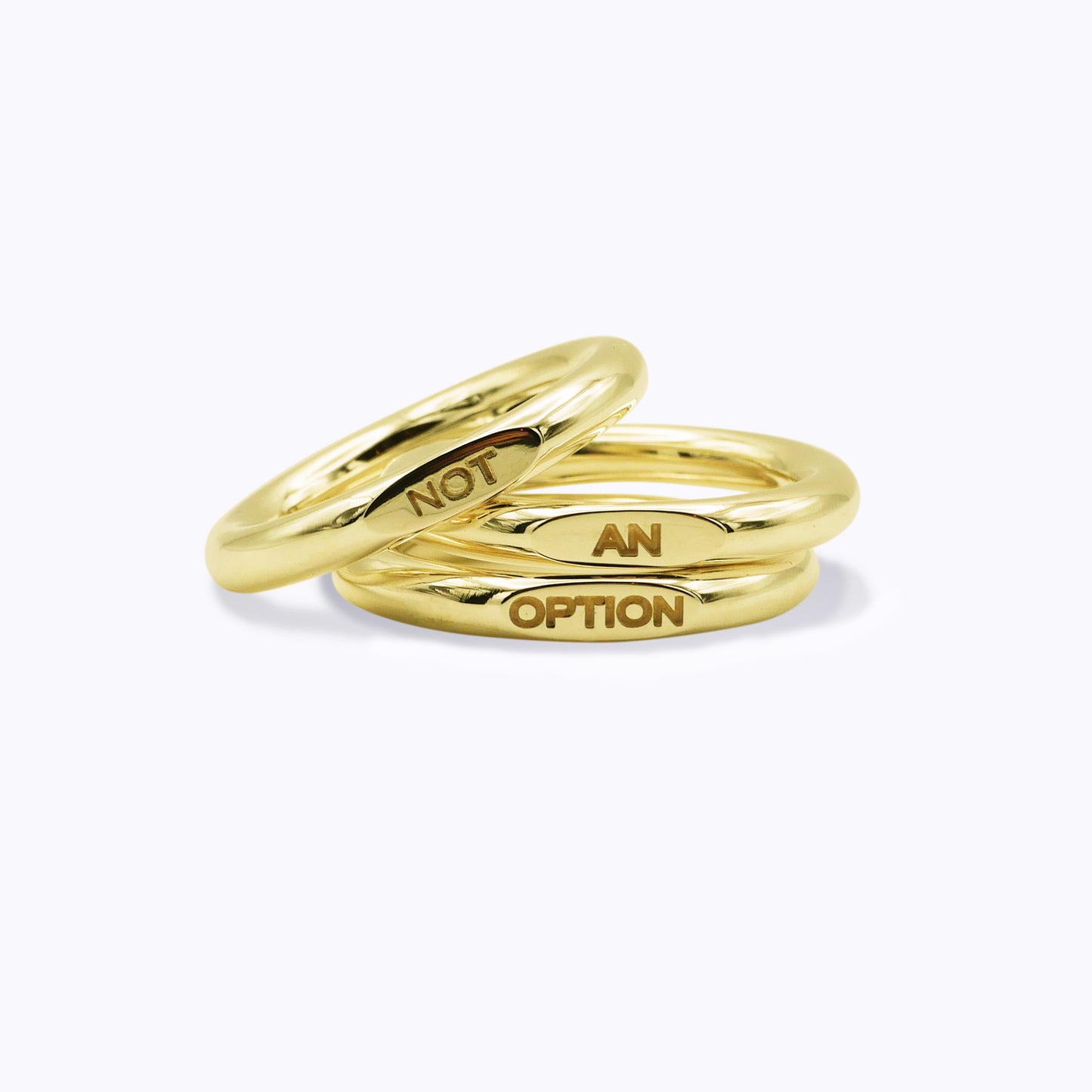 Dreiteiliges Gold Stacking-Set – „Not an Option“