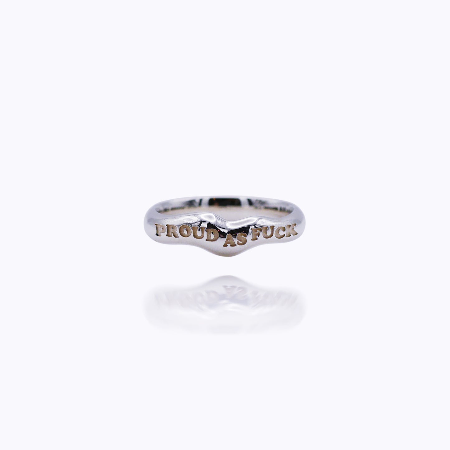 Statement Ring Silber– „Proud as Fuck“