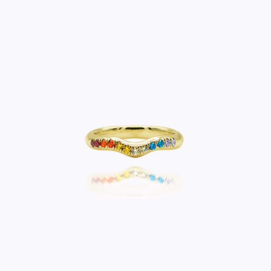 Rainbow Memoire Ring Gold – „Proud as Fuck“