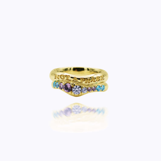 Zweiteiliges Stacking Ring Set Gold – „Not a Phase“