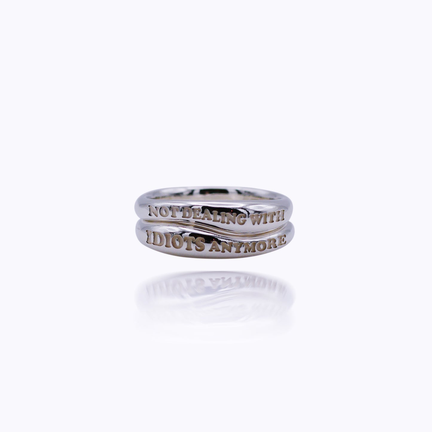 Zweiteiliges Stacking-Set – „Not dealing with idiots anymore“